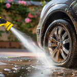 Load image into Gallery viewer, Garden Hose with Reel 50ft Expandable Water Hose with 8 Pattern Nozzle, Fits 1/2" &amp; 3/4" Threaded Faucets,Lightweight &amp; Flexible for Garden,Car Wash,Pet Bath,Patio Cleaning,Durable Anti-Leak Design